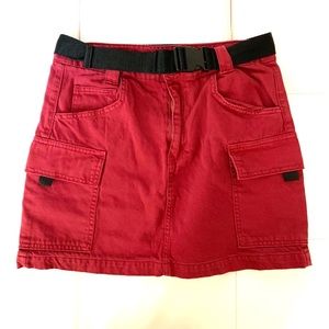 burgundy cargo skirt